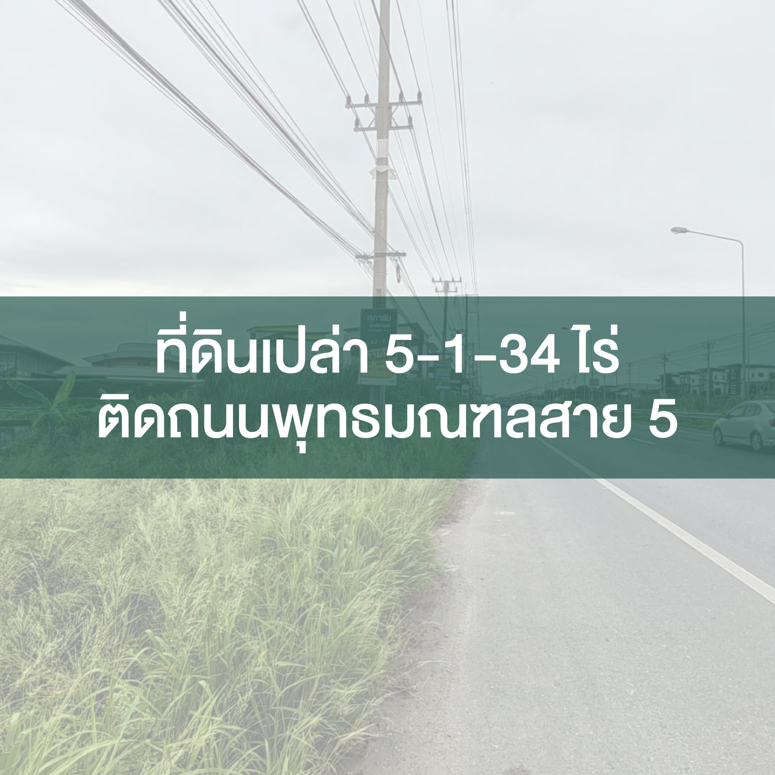 ที่ดินเปล่า 5-1-34 ไร่ ติดถนนสาย 5